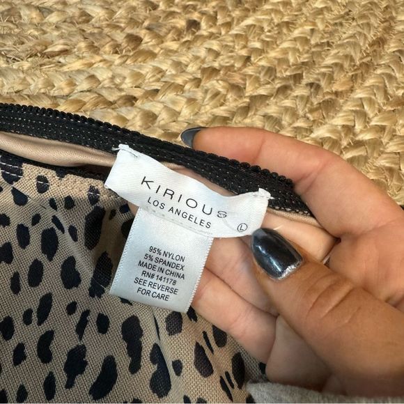 KURIOUS animal print midcalf length skirt with slip size large - Picture 2 of 2